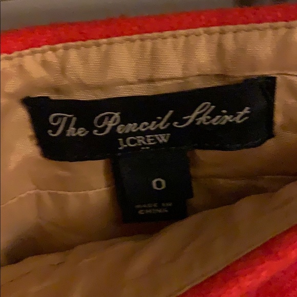 Red Wool J.Crew Pencil Skirt - Picture 2 of 2